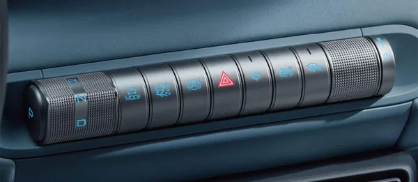 Botões de comando no console do Dolphin Mini